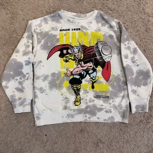 Zara Gray and White Thor Graphic Sweatshirt